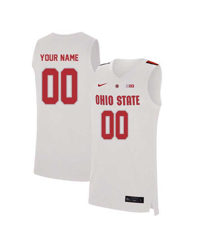 Men's Ohio State Buckeyes Custom Nike White 2020 College Basketball Jersey