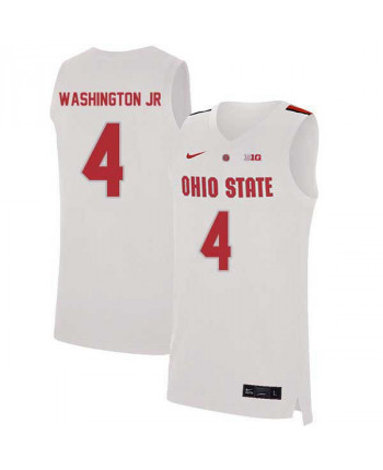 Men's Ohio State Buckeyes #4 Duane Washington Jr. Nike White 2020 College Basketball Jersey