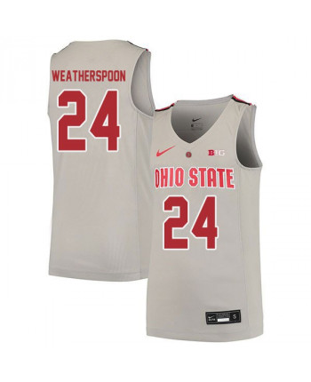 Men's Ohio State Buckeyes #24 JD Weatherspoon Nike Grey 2020 College Basketball Jersey