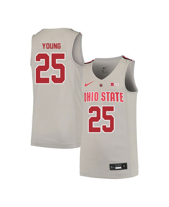 Men's Ohio State Buckeyes #25 Kyle Young Nike Grey 2020 College Basketball Jersey