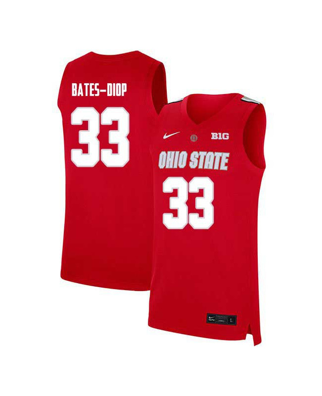 Men's Ohio State Buckeyes #33 Keita Bates-Diop Nike Scarlet 2020 College Basketball Jersey