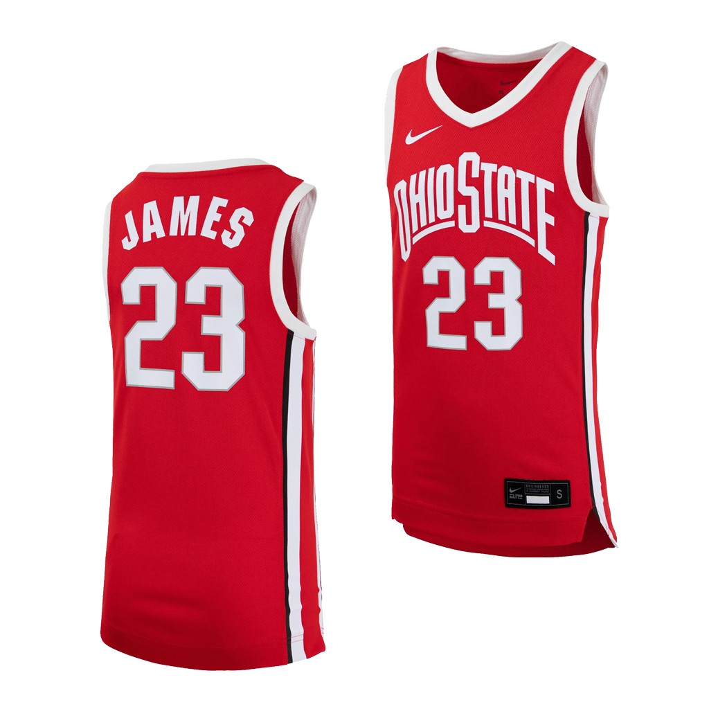 Mens Ohio State Buckeyes #23 LeBron James Scarlet Nike 2021 Retro Basketball Jersey