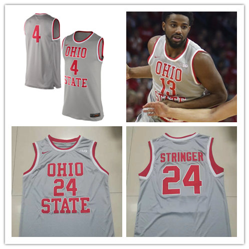 Mens Ohio State Buckeyes Custom Evan Turner Seth Towns Jimmy Sotos Kyle Young Harrison Hookfin Nike Grey Round Neck Basketball Jersey