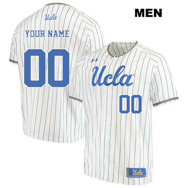 Men's UCLA Bruins Custom White Pinstripe Under Armour College Baseball Jersey