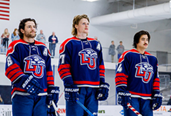 Men's Liberty Flames Custom Navy College Hockey Jersey