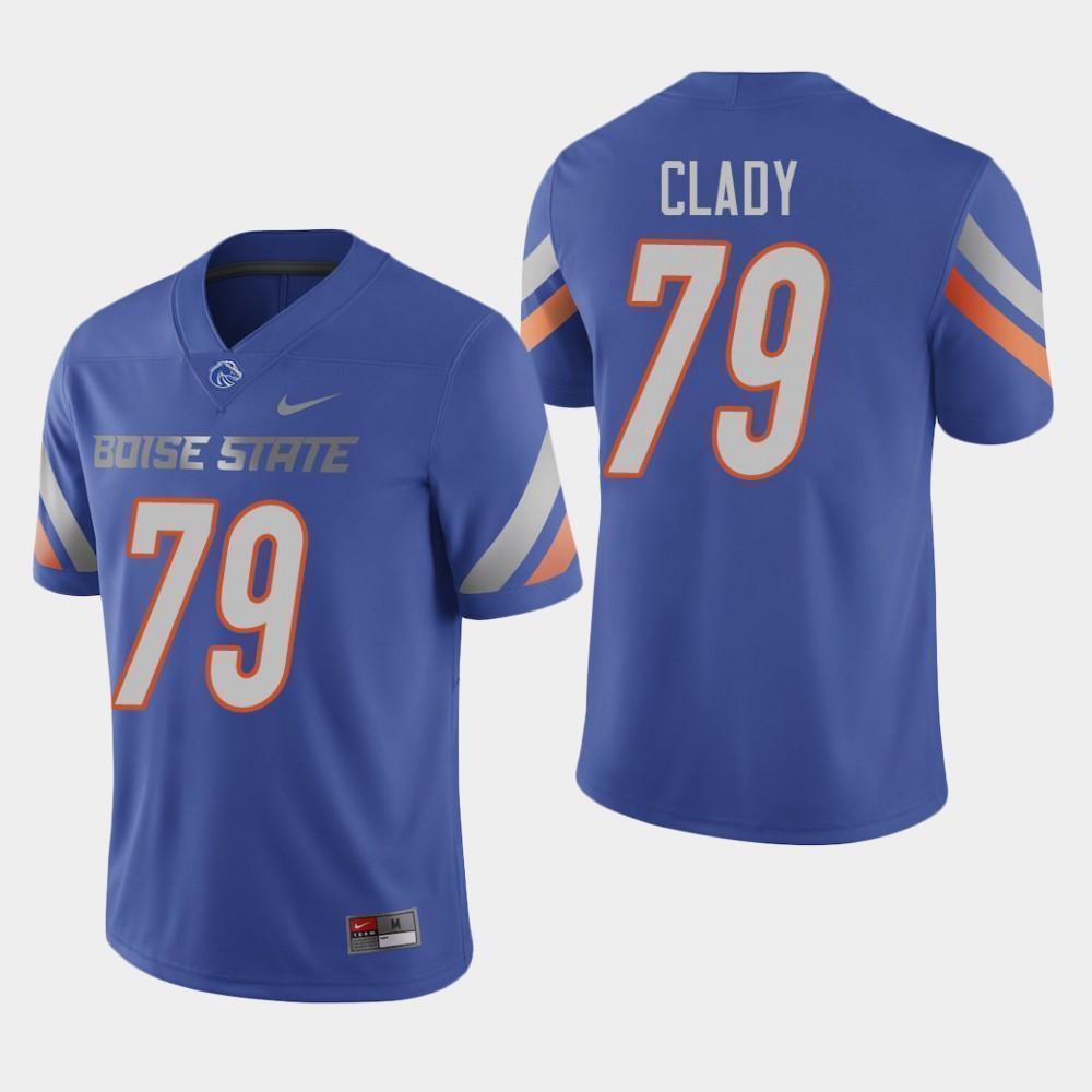 Mens Boise State Broncos #79 RYAN CLADY Nike Royal College Football Jersey