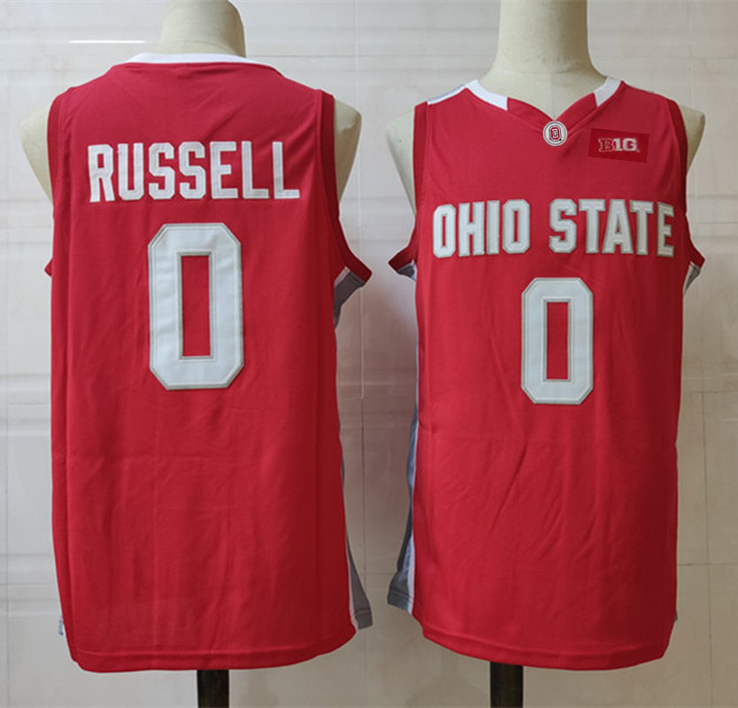 Mens Ohio State Buckeyes #0 D'Angelo Russell Nike Scarlet 2019 College Basketball Jersey