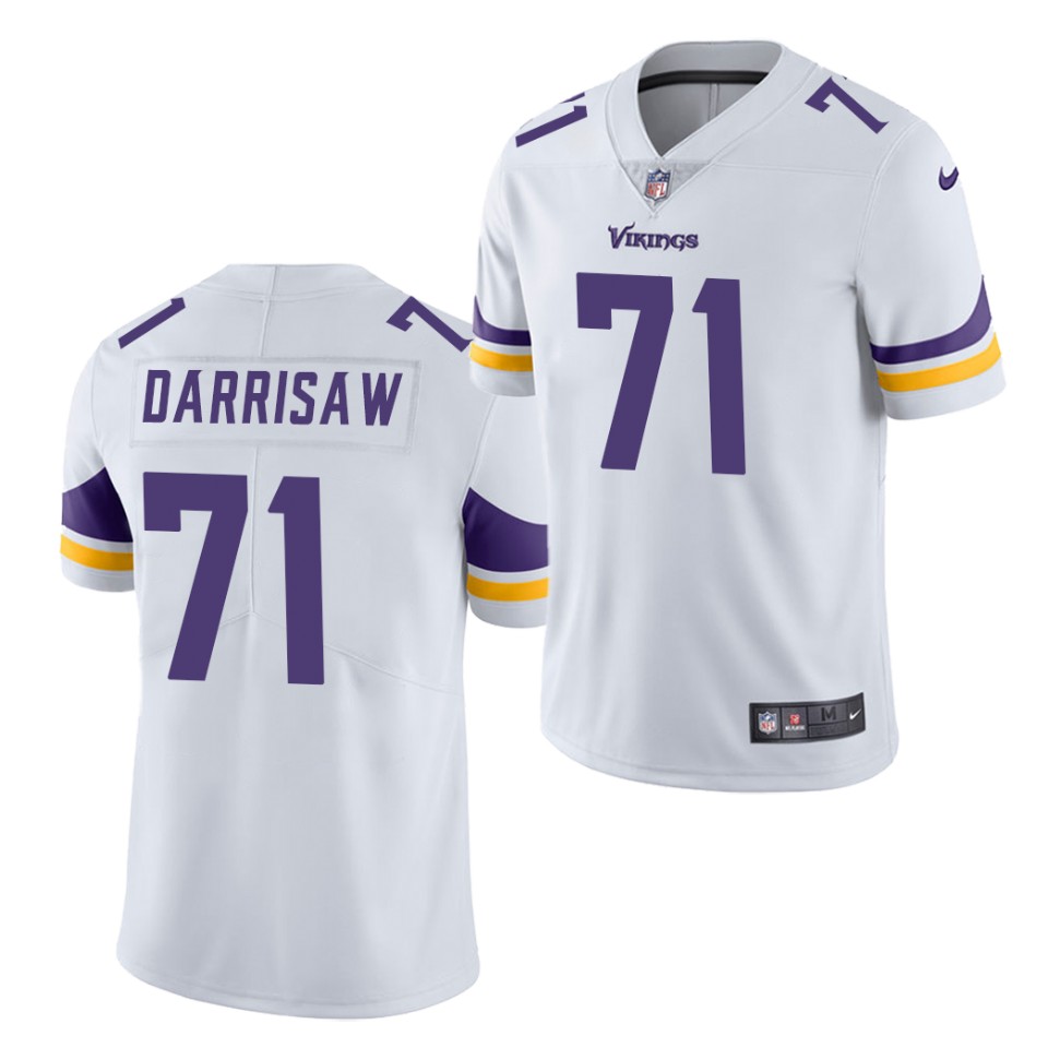 Men's Minnesota Vikings #71 Christian Darrisaw Nike White Vapor Untouchable Limited Jersey