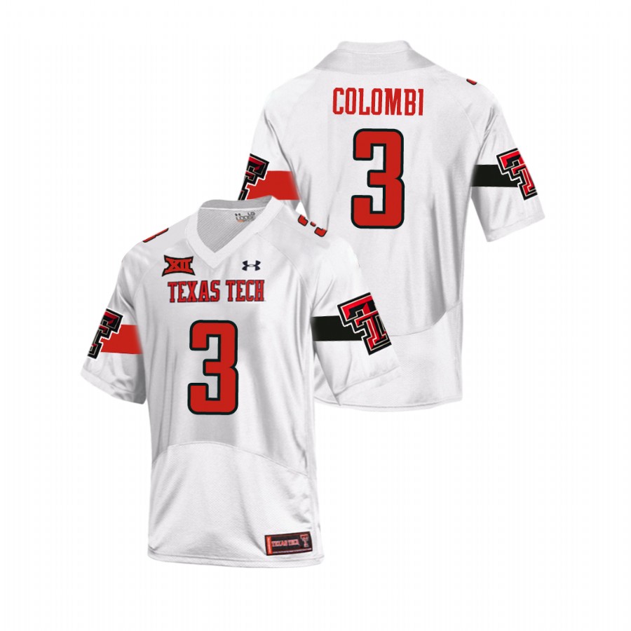 Men's Texas Tech Red Raiders #3 Henry Colombi 2020 White Under Armour College Football Jersey