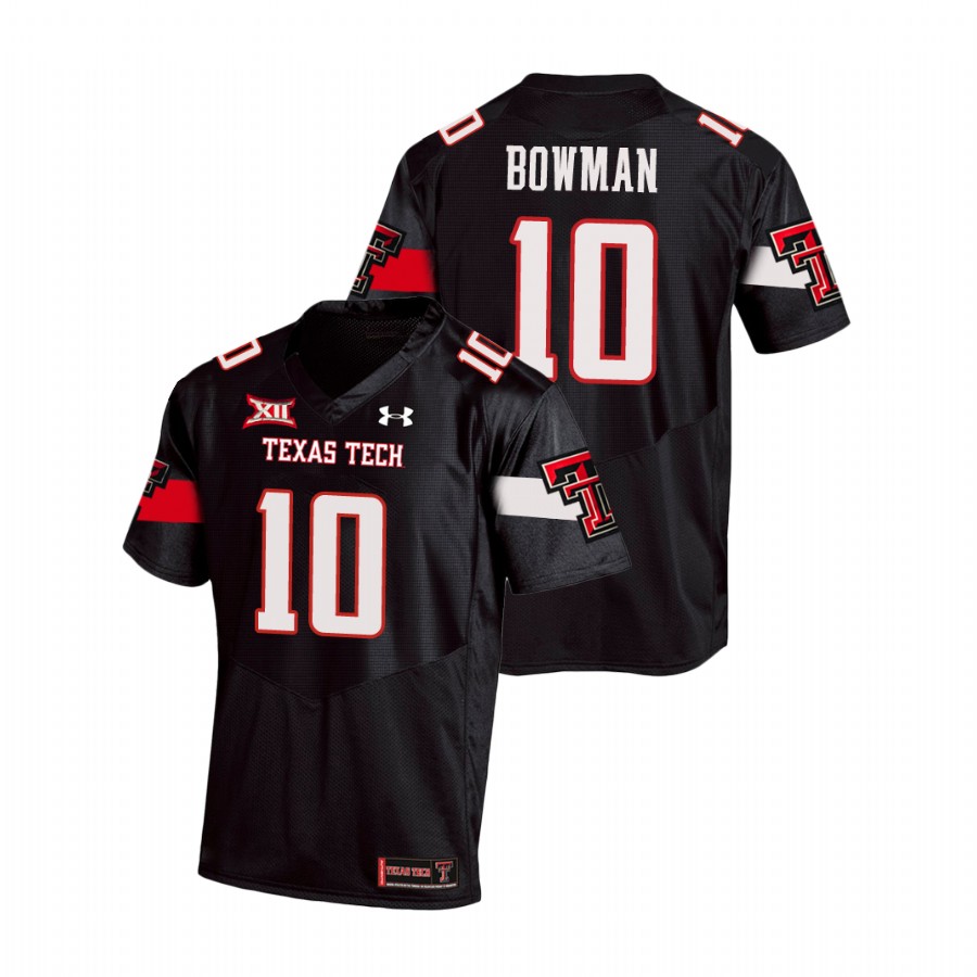 Men's Texas Tech Red Raiders #10 Alan Bowman 2020 Black Under Armour College Football Jersey