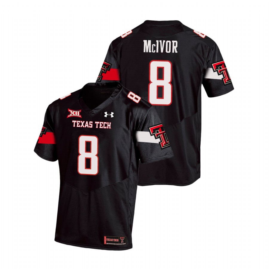 Men's Texas Tech Red Raiders #8 Maverick McIvor 2020 Black Under Armour College Football Jersey