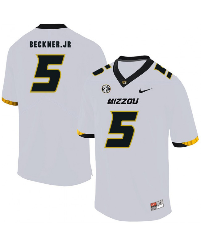 Men's Missouri Tigers #5 Terry Beckner Jr. Nike White College Football Game Jersey