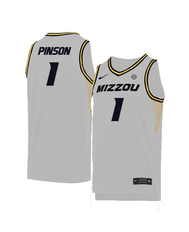 Men's Missouri Tigers #1 Xavier Pinson Nike White Basketball Jersey