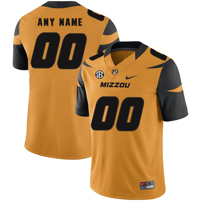 Men's Missouri Tigers Custom Nike 2018 Gold Football Jersey 