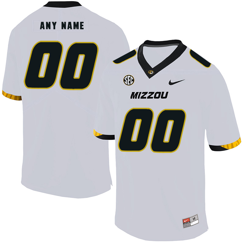 Men's Missouri Tigers Custom Nike White Football Jersey 