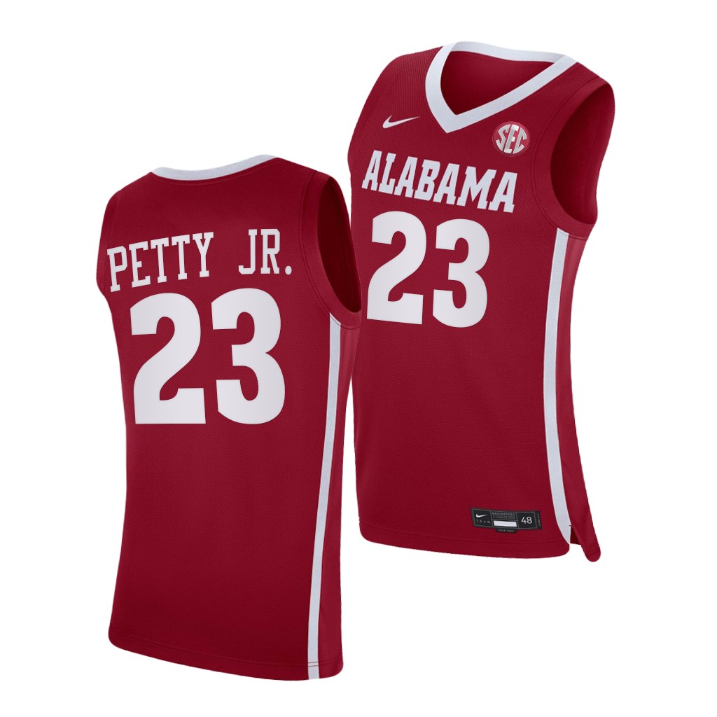 Men's Alabama Crimson Tide #23 John Petty Jr. Nike Crimson College Basketball Jersey