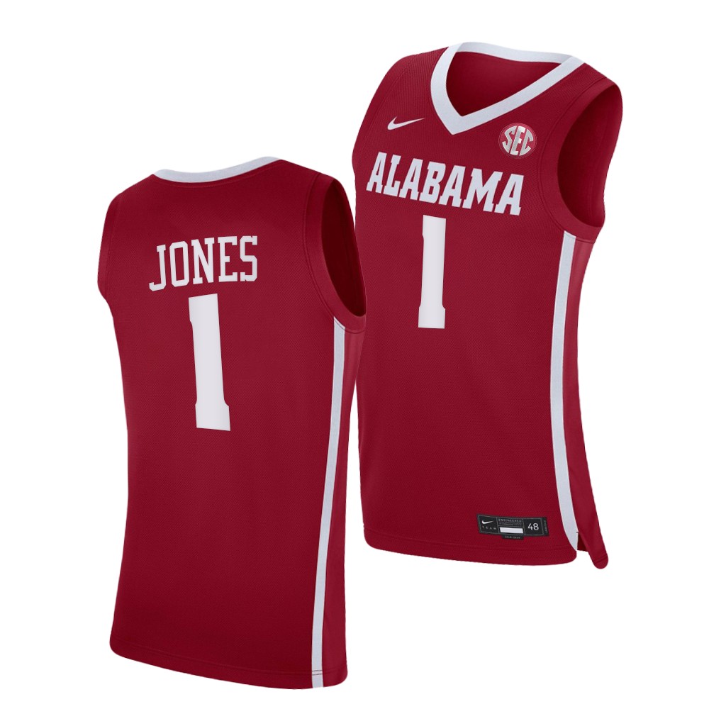 Men's Alabama Crimson Tide #1 Herbert Jones Nike Crimson College Basketball Jersey