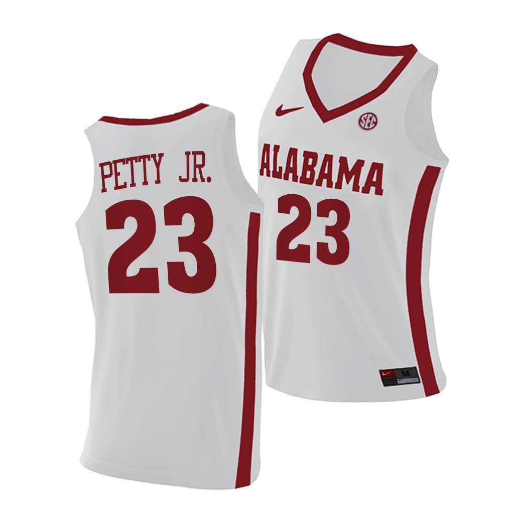 Men's Alabama Crimson Tide #23 John Petty Jr.  Nike White College Basketball Jersey