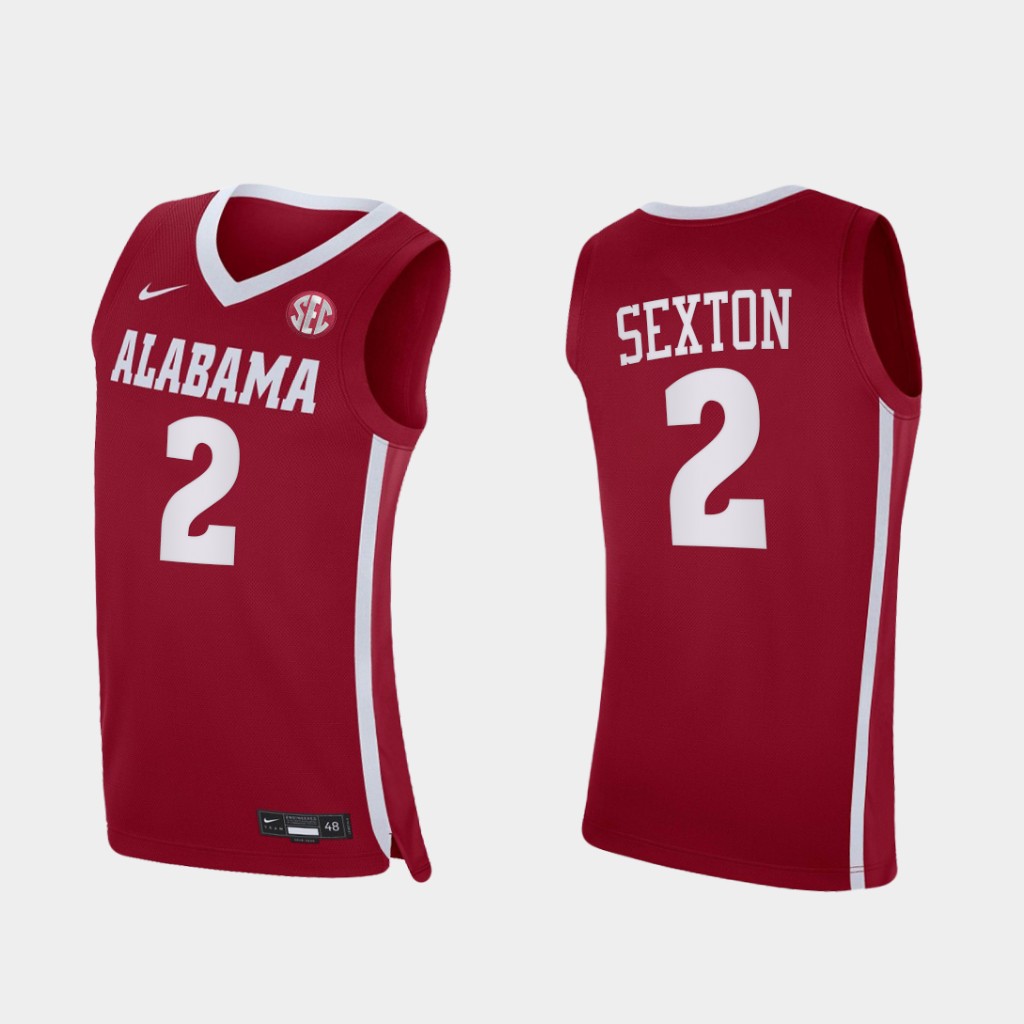 Men's Alabama Crimson Tide #2 Collin Sexton Nike Crimson College Basketball Jersey
