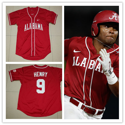 Mens Alabama Crimson Tide Custom Brett Auerbach Sam Praytor TJ Reeves Nike Crimson Alabama College Baseball Jersey