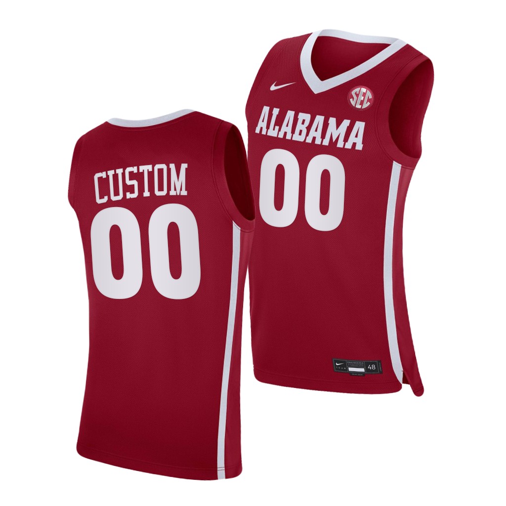 Men's Youth Alabama Crimson Tide Custom Nike Crimson College Basketball Game Jersey