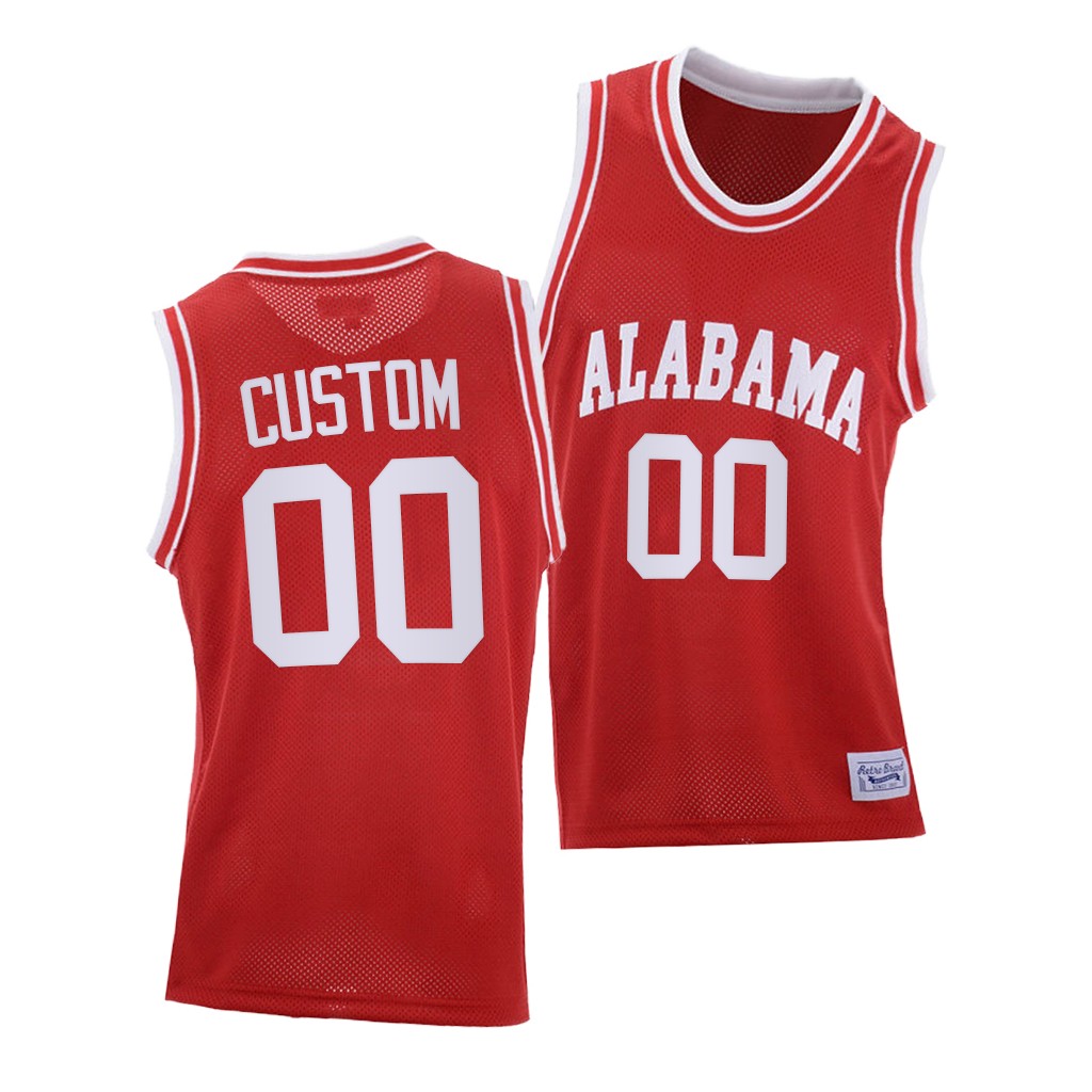 Mens Alabama Crimson Tide Custom Javian Davis Herbert Jones Kira Lewis Jr. Red Throwback College Basketball Jersey