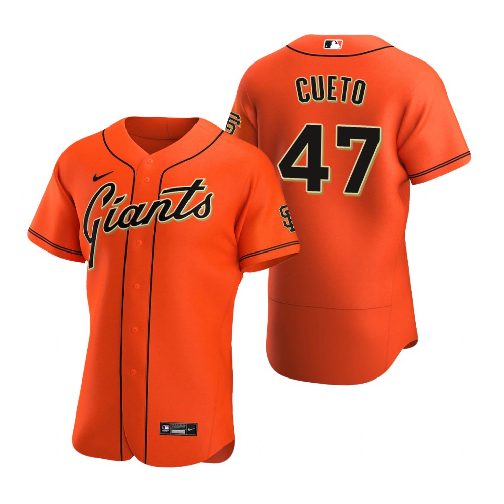 Men's San Francisco Giants #47 Johnny Cueto Nike Orange Alternate Flexbase Jersey