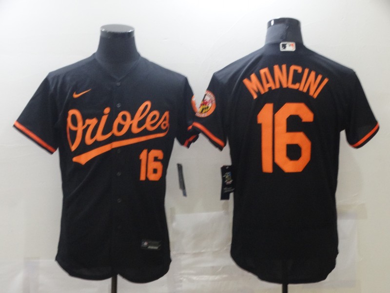 Men's Baltimore Orioles #16 Trey Mancini  Nike Black Alternate Flexbase Jersey