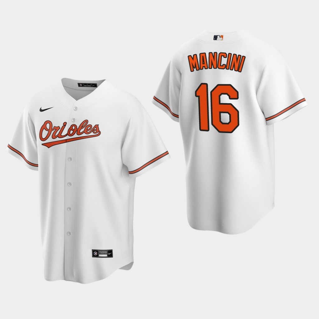 Men's Baltimore Orioles #16 Trey Mancini Nike Home White Cool Base Jersey