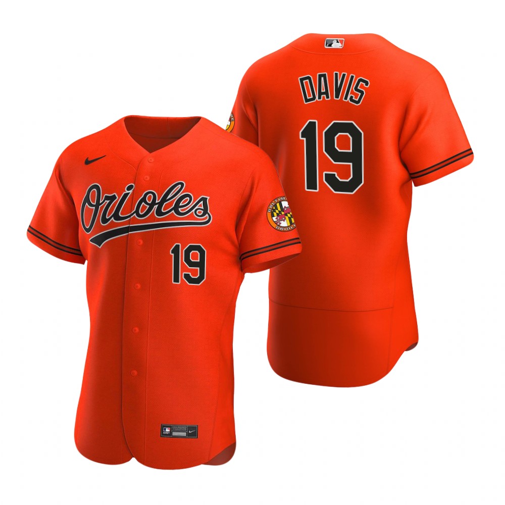 Men's Baltimore Orioles #19 Chris Davis  Nike Orange Alternate Flexbase Jersey