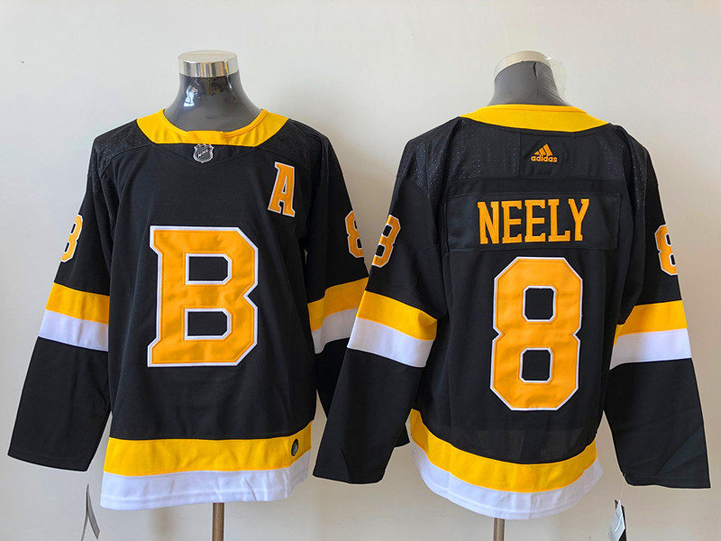 Men's Boston Bruins #8 Cam Neely adidas Third Black Retro 1948 Jersey