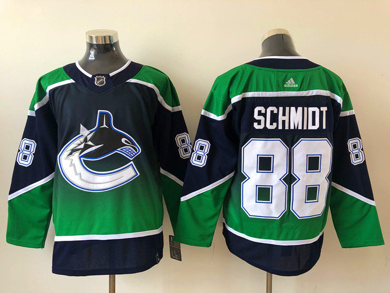 Mens Vancouver Canucks #88 Nate Schmidt adidas 2021 Season Reverse Retro Authentic Blue Jersey