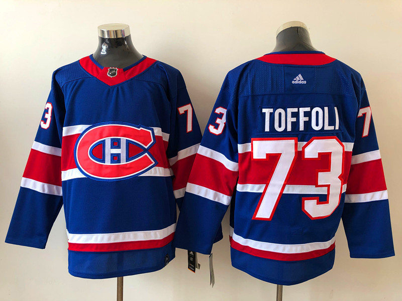 Men's Montreal Canadiens #73 Tyler Toffoli 2021 Season Reverse Retro Blue Jersey