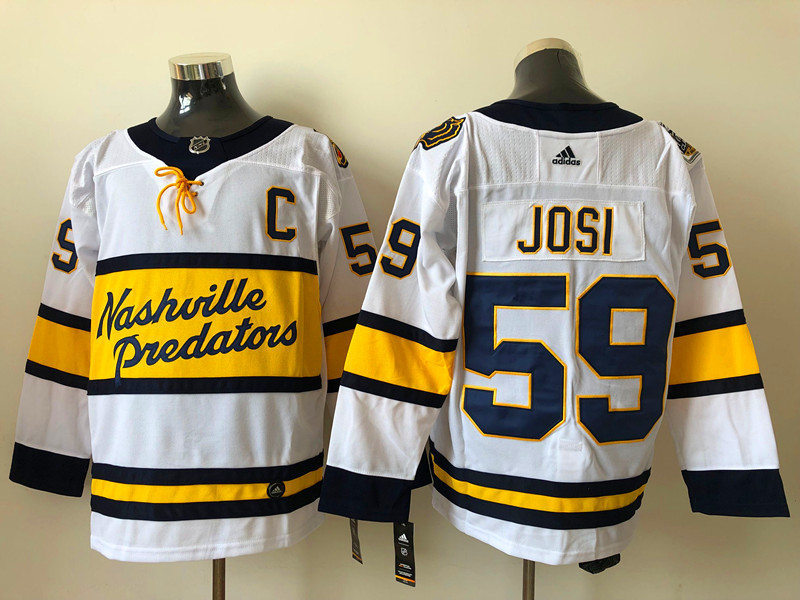 Men's Nashville Predators #59 Roman Josi adidas White 2019-20 Winter Classic Jersey