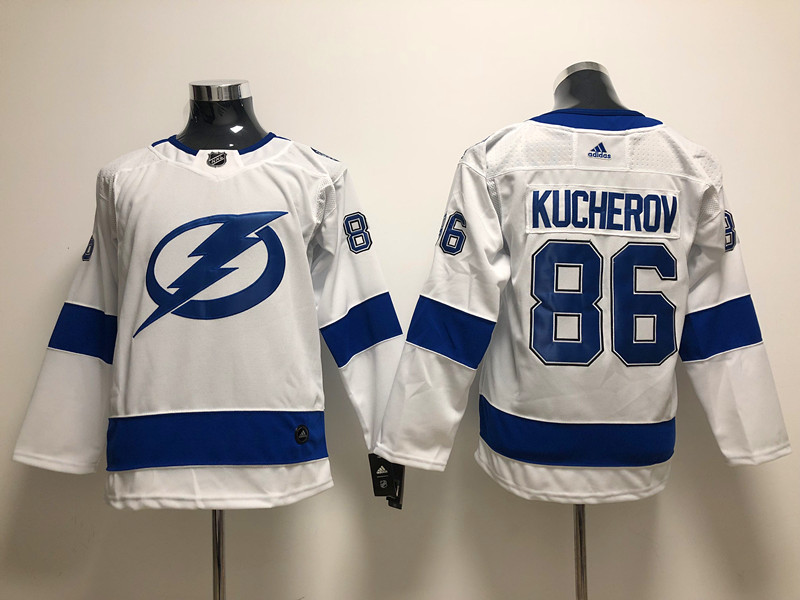 Youth Tampa Bay Lightning #86 Nikita Kucherov adidas White Jersey
