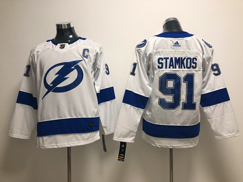 Youth Tampa Bay Lightning #91 Steven Stamkos adidas White Jersey