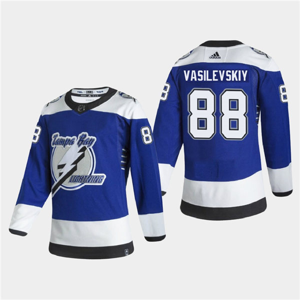 Youth Tampa Bay Lightning Andrei Vasilevskiy #88 2020-21 Reverse Retro Authentic Special Edition Blue Jersey