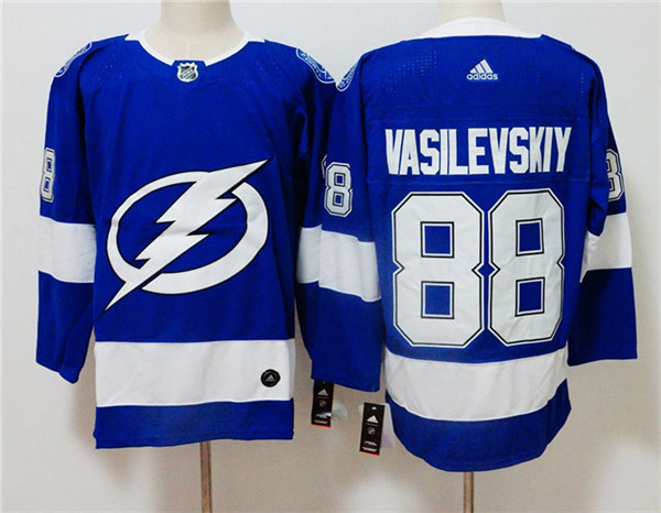 Youth  Tampa Bay Lightning #88 Andrei Vasilevskiy adidas Blue Jersey