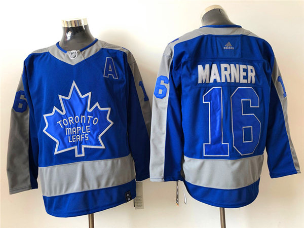 Youth Toronto Maple Leafs #16 Mitchell Marner Blue 2021 adidas NHL REVERSE RETRO JERSEYS