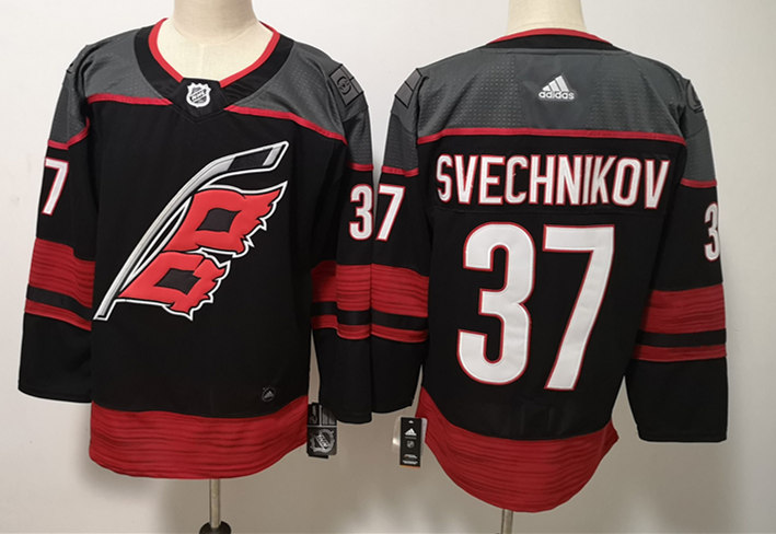 Youth Carolina Hurricanes #37 Andrei Svechnikov Adidas Black Jersey