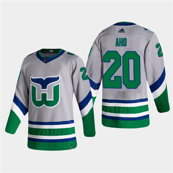 Youth Carolina Hurricanes #20 Sebastian Aho 2021 Season Reverse Retro Authentic Green Jersey