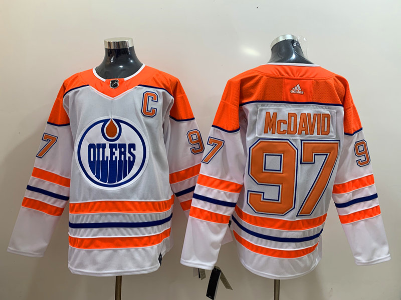 Womens Edmonton Oilers #97 Connor McDavid 2021 Season Reverse Retro Authentic Special Edition White Jersey