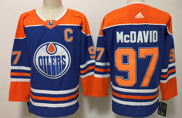 Womens Edmonton Oilers #97 Connor McDavid Adidas Blue Jersey