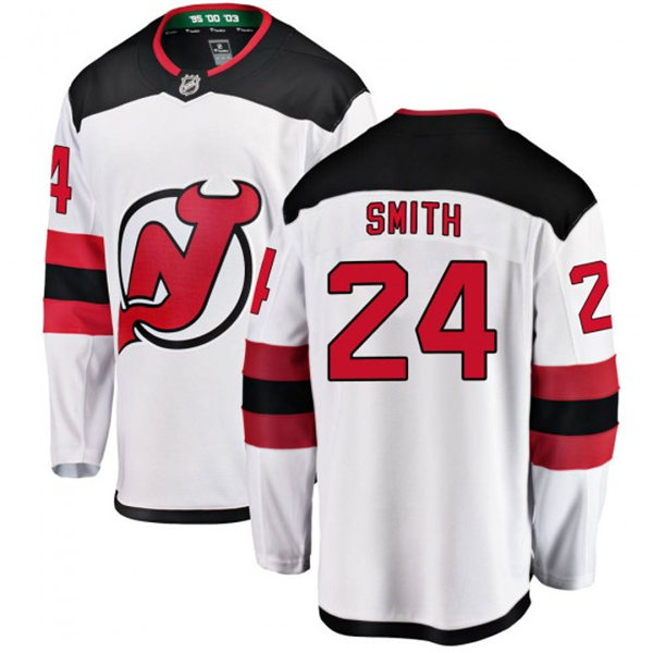Men's New Jersey Devils #24 Ty Smith Adidas Away White Jersey