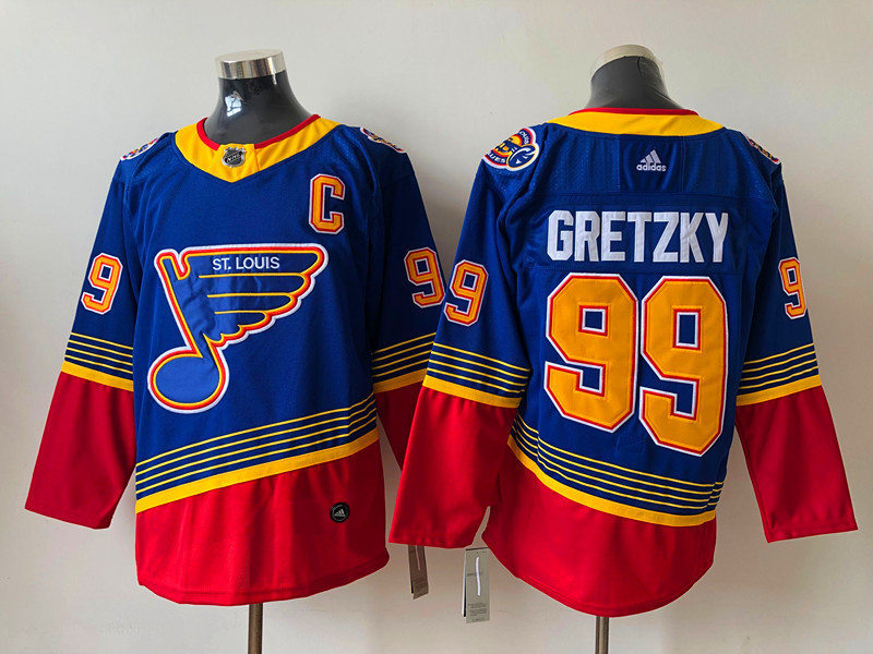 Men's St. Louis Blues #99 Wayne Gretzky adidas Blue Retro 1990's Jersey