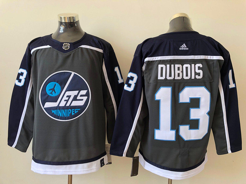 Men's Winnipeg Jets #13 Pierre-Luc Dubois adidas Gray 2021 NHL Season Reverse Retro Stitched Jersey