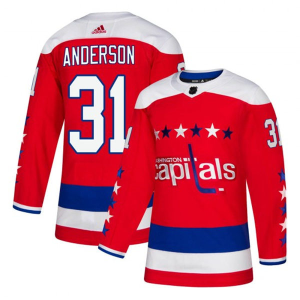 Men's Washington Capitals #31 Craig Anderson Adidas Red Alternate Jersey