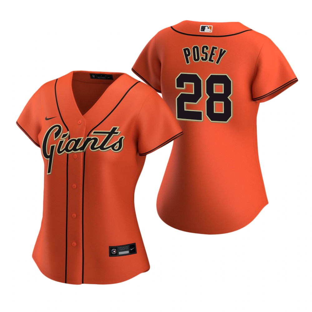 Women's San Francisco Giants #28 Buster Posey Nike Orange Alternate Jersey