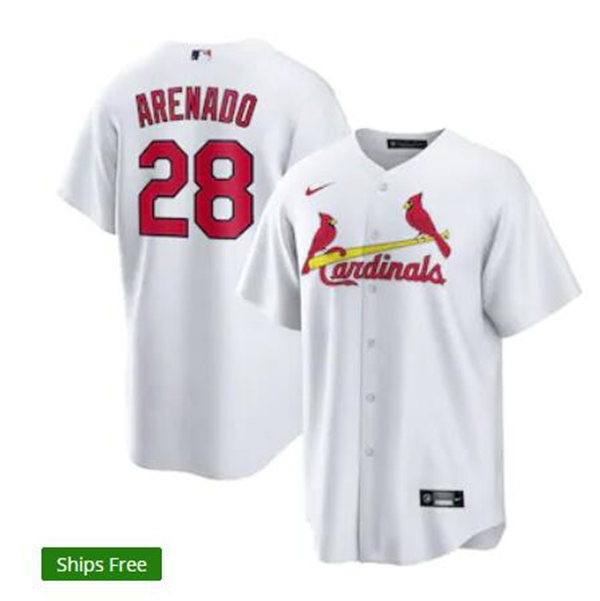 Women's St. Louis Cardinals #28 Nolan Arenado Nike White Jersey