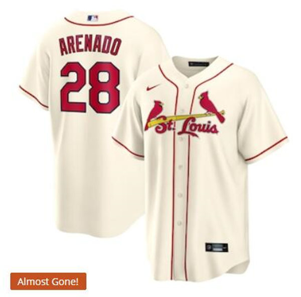 Women's St. Louis Cardinals #28 Nolan Arenado Nike Cream Jersey